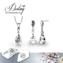 Destiny Jewellery Crystal From Swarovski Hanging Crystal Set Pendant and Earrings